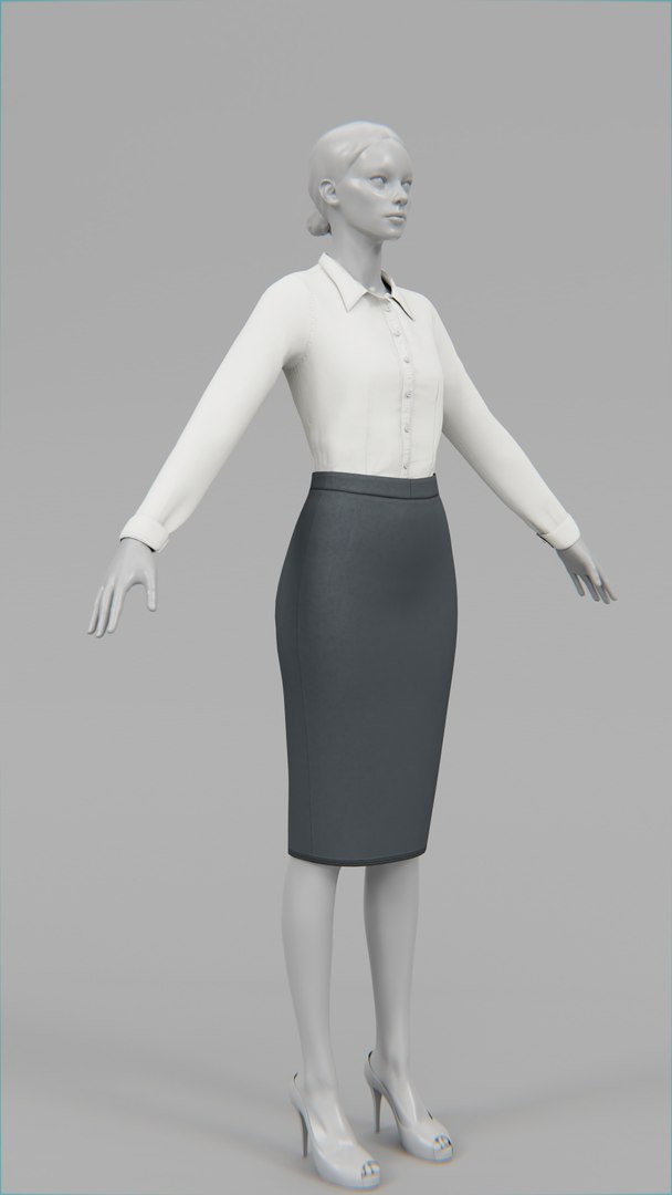 Black pencil clearance skirt outfit 3d