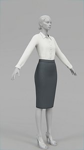 Shirt and pencil skirt