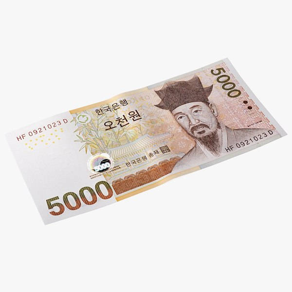 South Korean 5000 Won Banknote 3D