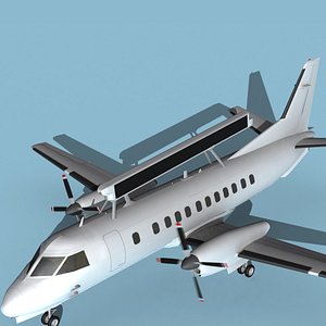 3D SAAB SF340 AEWAC V08 Unmarked