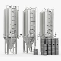 Brewery Fermentation Vessels with Kegs