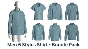 Men 6 Styles Shirt - Bundle Pack model