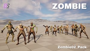 3D Zombie02Pack model