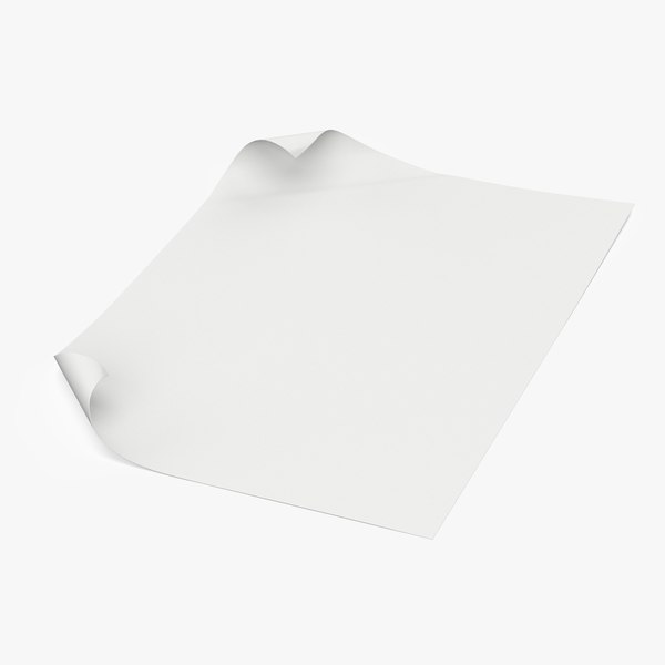 modelo 3d Paper Sheet With Two Curled Corners TurboSquid 1994215