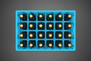 BLUE BOTTLE SOFTDRINK CARRIER PLASTIC CRATE BOX CONTAINER RACK