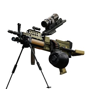 light machine gun lmg 3D