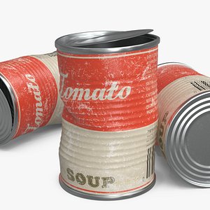 Distorted Tomato Soup Tin Can Used 3D model