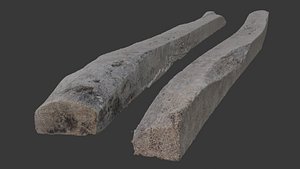 3D Pair of Small Wooden Logs Scan