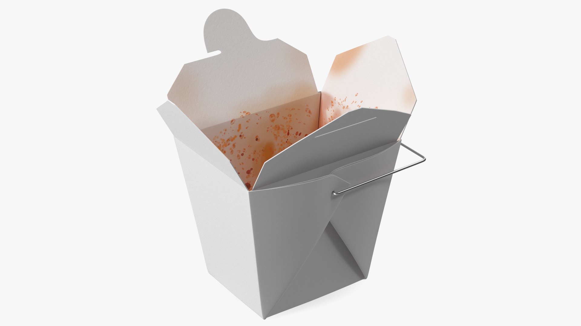 Paper Take Out Food Container 32 Oz Opened 3D model preview