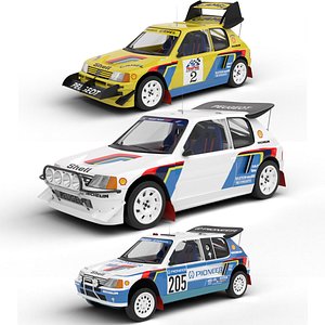 Pack Peugeot 205 T16 Rally HQ interior 3D