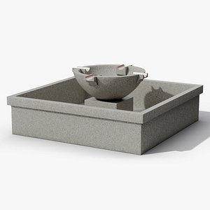 Empty Garden Fountain 3D model