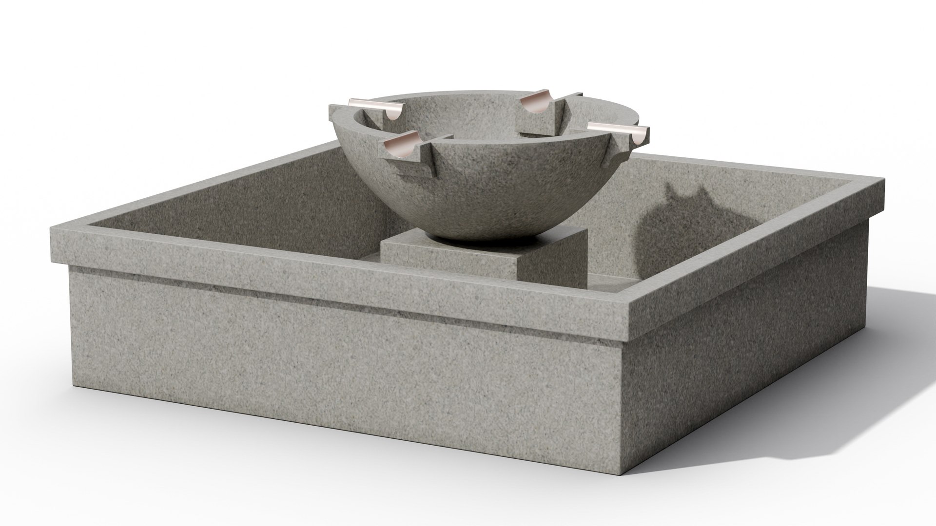 Empty Garden Fountain 3D model preview