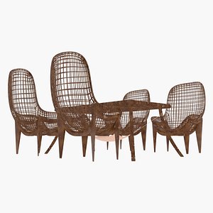 Wire Table Set 3D