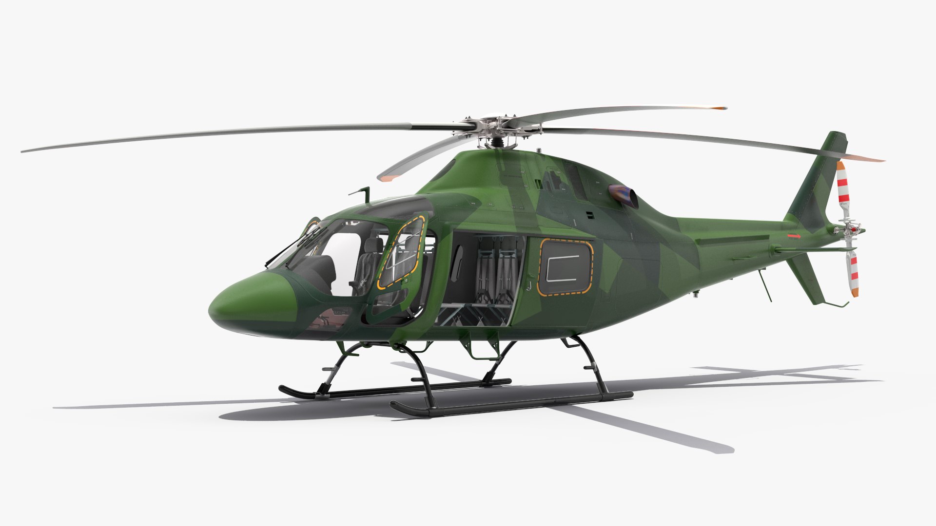 Army Helicopter AgustaWestland AW119 Rigged for Cinema 4D 3D model preview