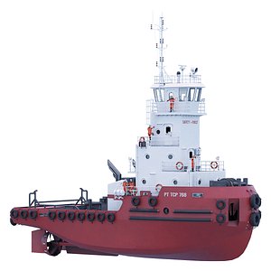 Articulated tug boat Red