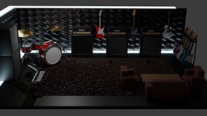 Music studio 3D model