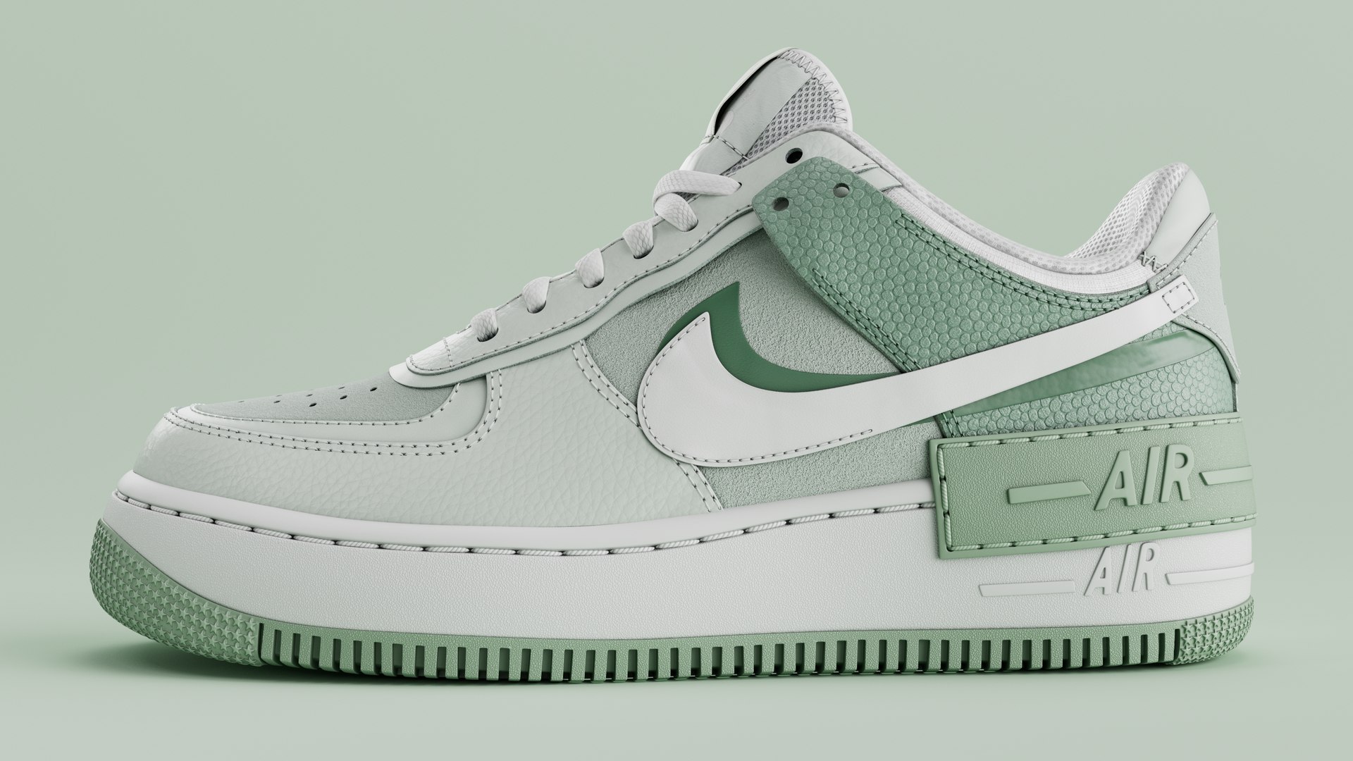 3D Nike Air Force Low Shadow Spruce Aura White TurboSquid 1992320