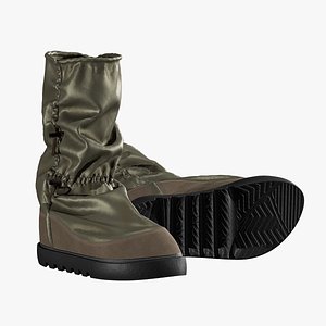 female rain boot with texture model