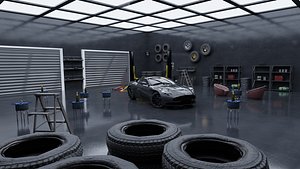 Car Garage Scene 3D model
