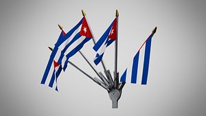 Wall Mount Flags 5 Of Cuba 3D model