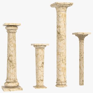 columns simple capital fluted 3d model