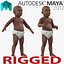 African American Baby Rigged for Maya