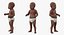 African American Baby Rigged for Maya