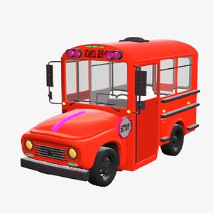 3D School Bus 3D Cartoonish Model
