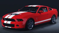 2010 Ford Mustang Shelby GT500 Cobra 3D Model  Supercharged Muscle Legend American Icon