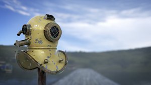 3D old diving helmet
