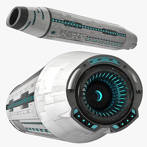 3D Cigar Shaped UFO Ship