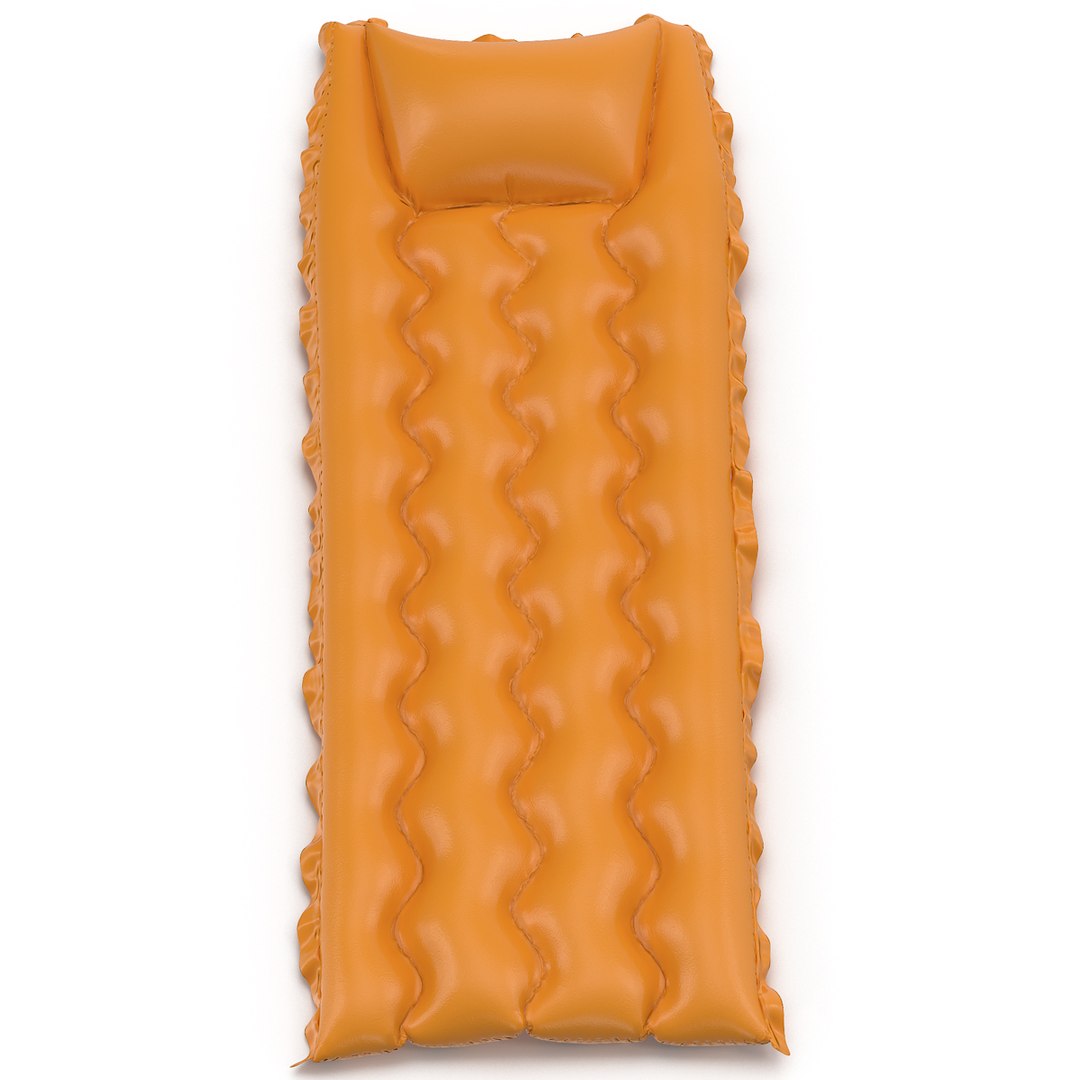 Inflatable Air Mattress 2 Orange 3D model preview