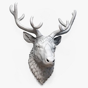Deer Head Sculpture Three antlers