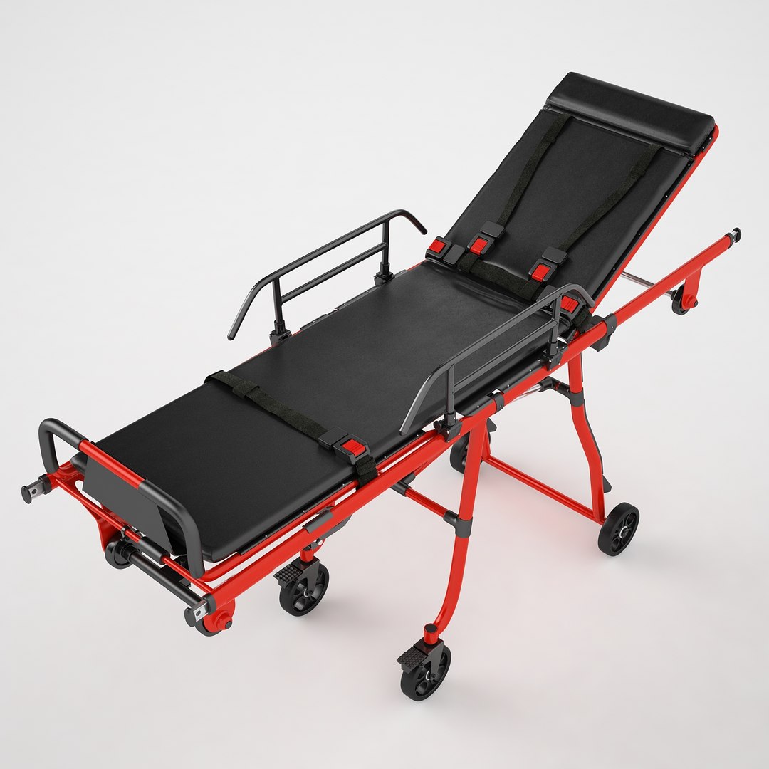 3D Model Ambulance Stretcher Trolley - TurboSquid 1394417