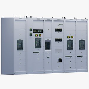 Main industrial electrical switchboard low-poly