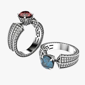 Luxury engagement ring R30 3D print model 3D