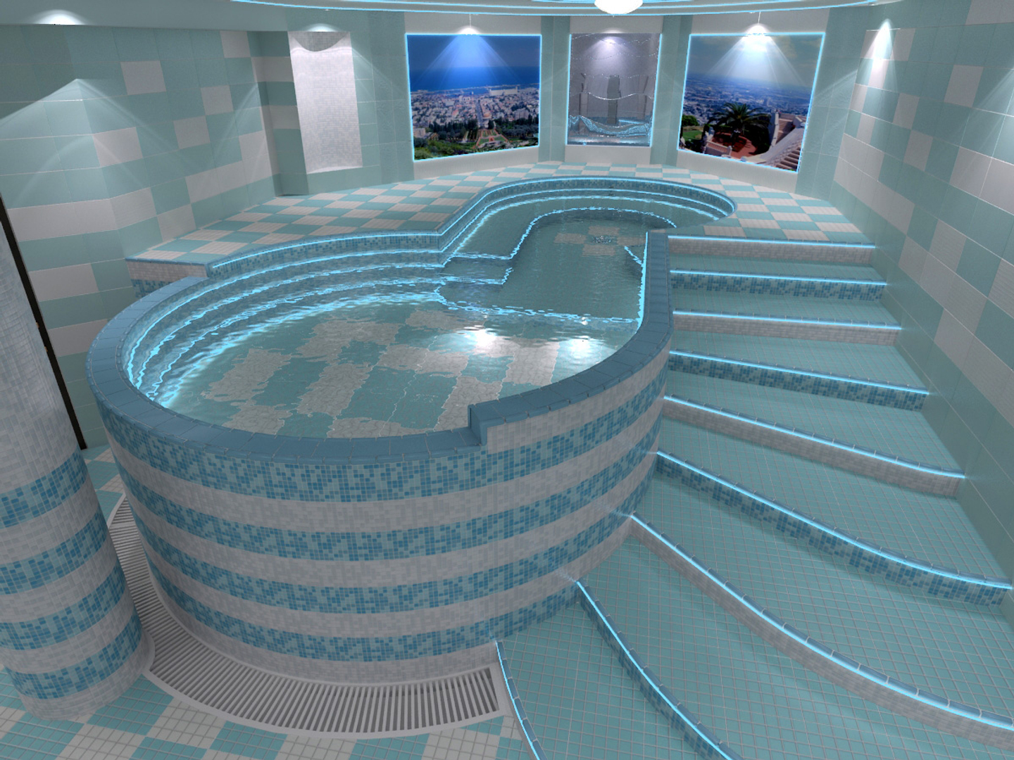 3d model pool spa