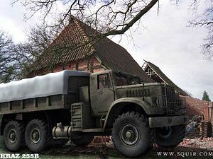 3dsmax kraz 255b truck transporting