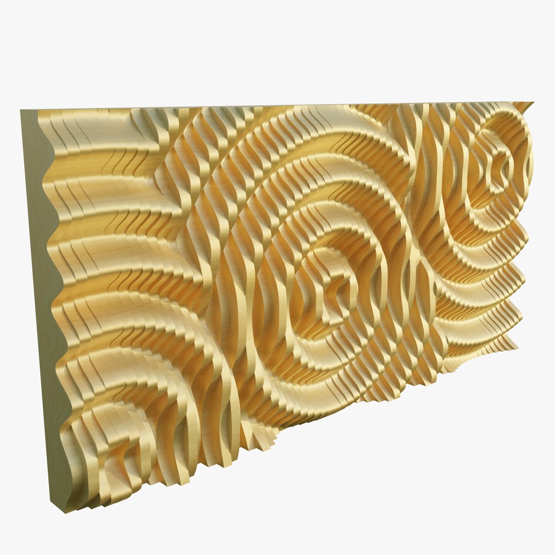 3D Model Parametric Ripples Wooden Wall 01 - TurboSquid 2195115