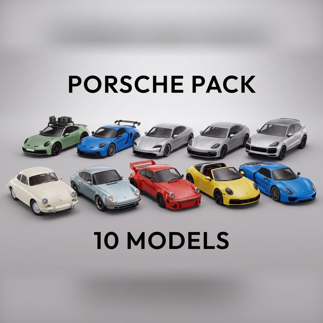 Porsche Cars Collection Pack - 10 Car Models Bundle 3D - TurboSquid 2639991