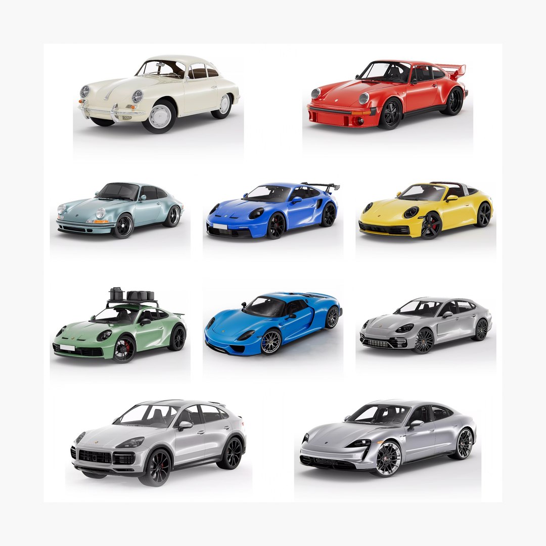 Porsche Cars Collection Pack - 10 Car Models Bundle 3D - TurboSquid 2639991