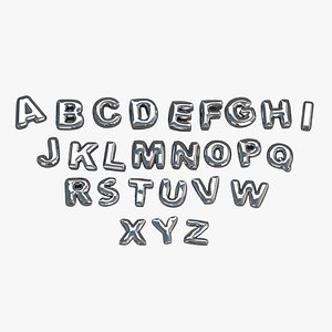 Balloons Alphabet Silver