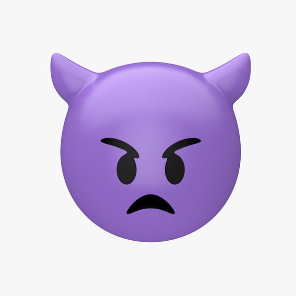 3D model Apple Angry Face with Horns