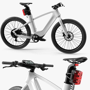 3D LED Rear Bike Lamp Installed on Bicycle model