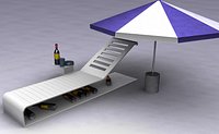 Lounger and Umbrella Set