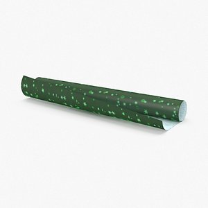 wrapping paper green unrolled 3d max