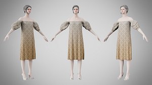 Dress 15 Grullo With Design 3D model