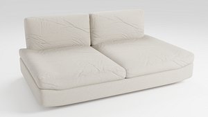 Stylish fabric sofa in beige tones