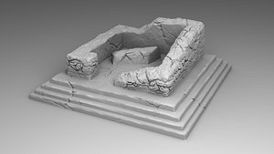 3D palace destroyed model