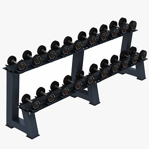 GYM Dumbbell Rack with Dumbbell Set 01